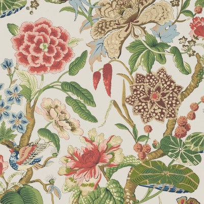 Thibaut Hill Garden Wallpaper in Flax